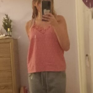 Coral spaghetti strap shirt